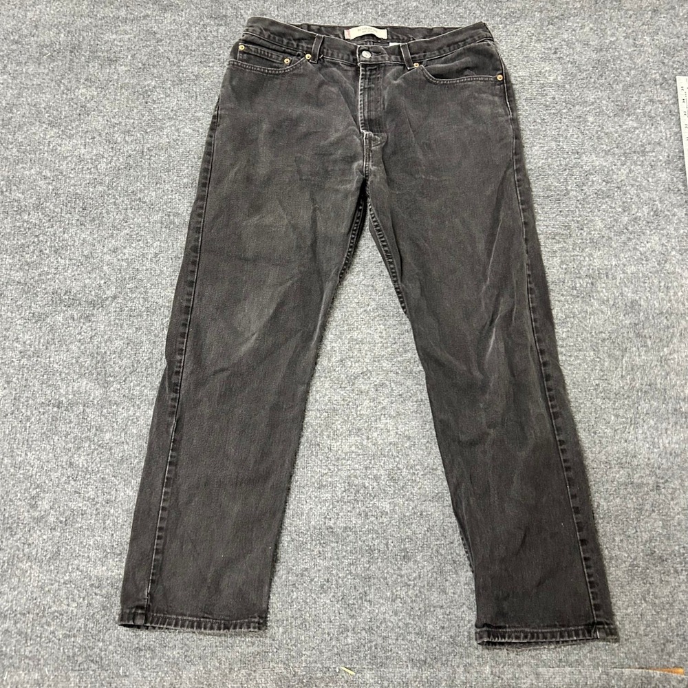 Levi's Jeans Mens Size 38 Black 505 Regular Fit Straight Leg Faded Denim Pants